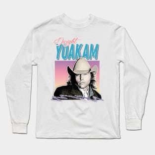 Dwight Yoakam / 80s Styled Retro Design Long Sleeve T-Shirt